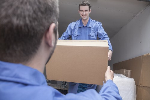 Removal van and moving equipment prepared for a flat move in Finsbury Park
