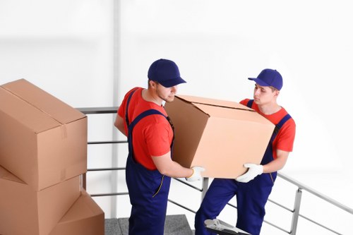 Boxes and suitcases prepared for a student removal service in Finsbury Park