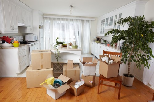 Loading furniture into a local moving truck service