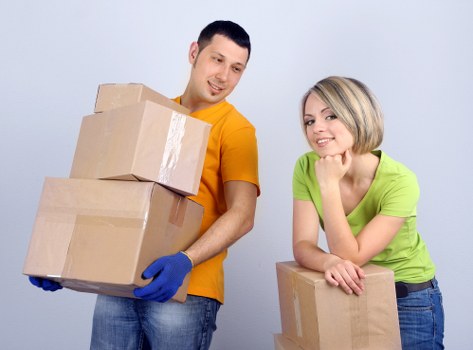 Packing materials and room-by-room preparation for moving day