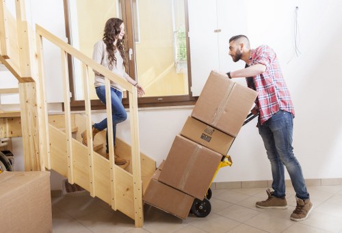 Local office movers handling access and loading in North London