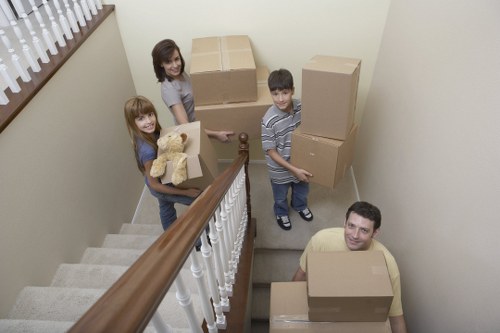 Packed boxes and furniture ready for a local home move